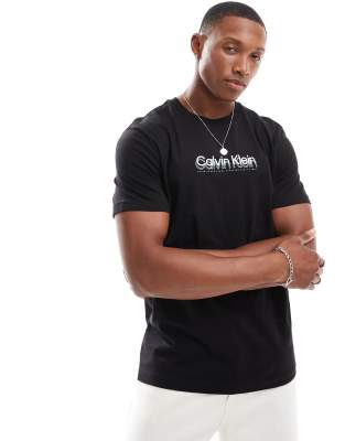 double logo T-shirt in black