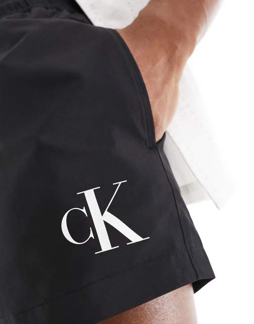 Calvin Klein Double Waistband Swim Shorts - CK96 in black, 2 of 4