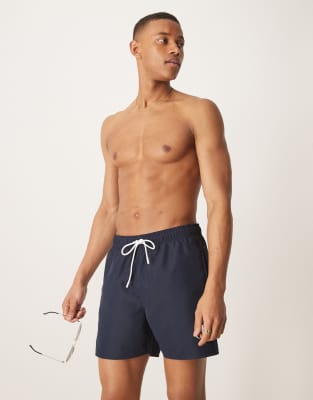 Calvin Klein Drawstring Logo Swim Shorts In Blue