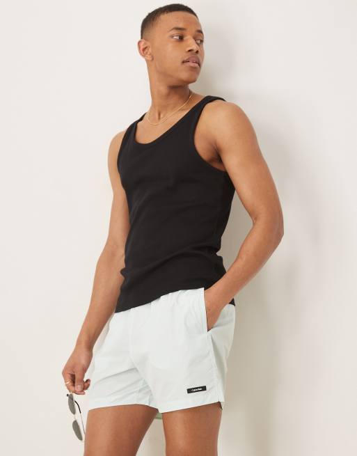 drawstring swim shorts in mint green