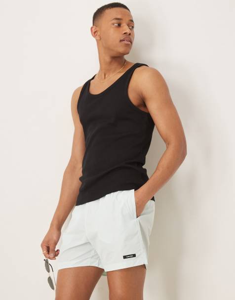 Calvin Klein drawstring swim shorts in mint green - view 1