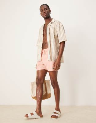 Calvin Klein Drawstring Swim Shorts In Pink