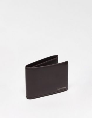 Calvin Klein duo stitch bifold wallet in brown