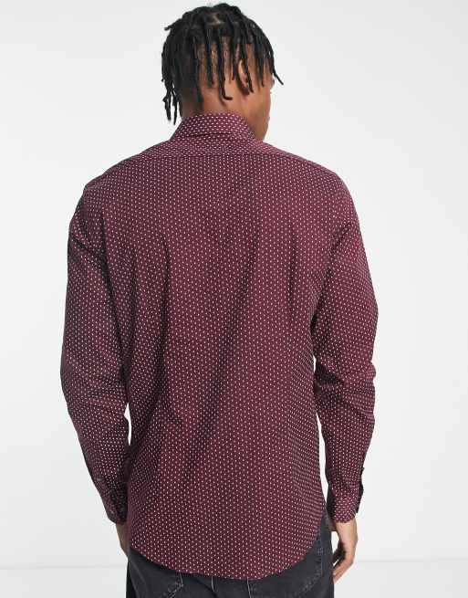 Calvin klein burgundy dress shirt hot sale