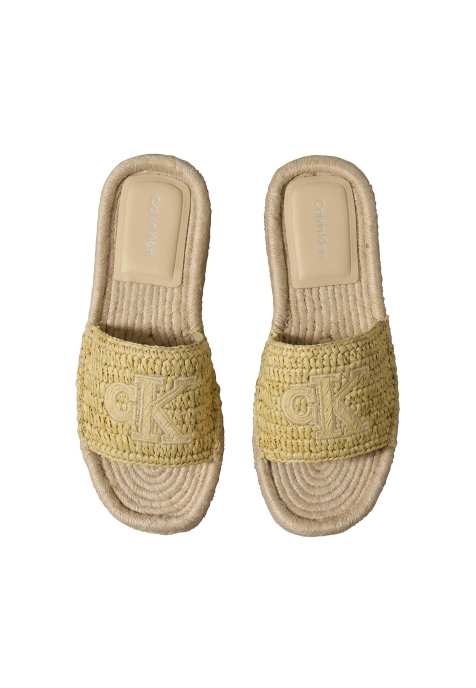 Calvin Klein Ebeth - platform espadrille sliders in natural - view 1