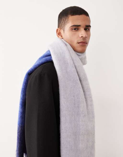 Calvin Klein - Écharpe à rayures en maille brossée - Bleu, 3 de 3