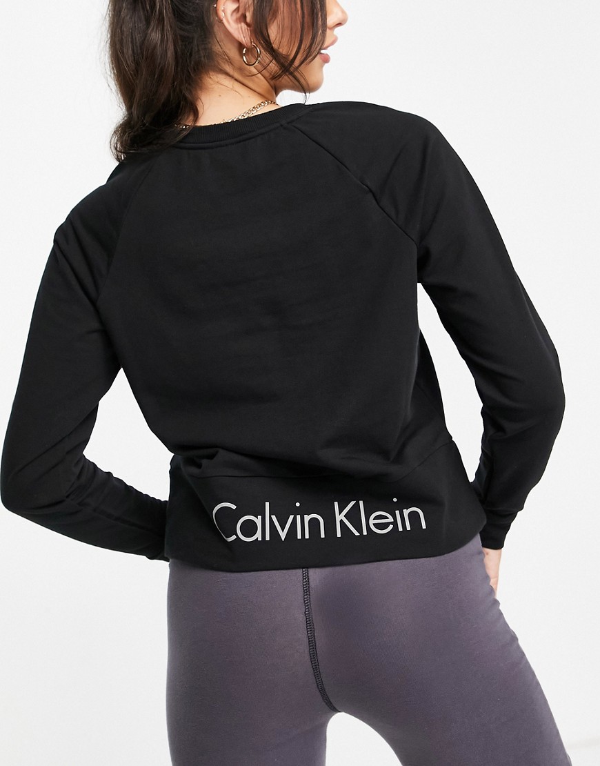 Calvin Klein Eco Cotton logo detail sweatshirt in black