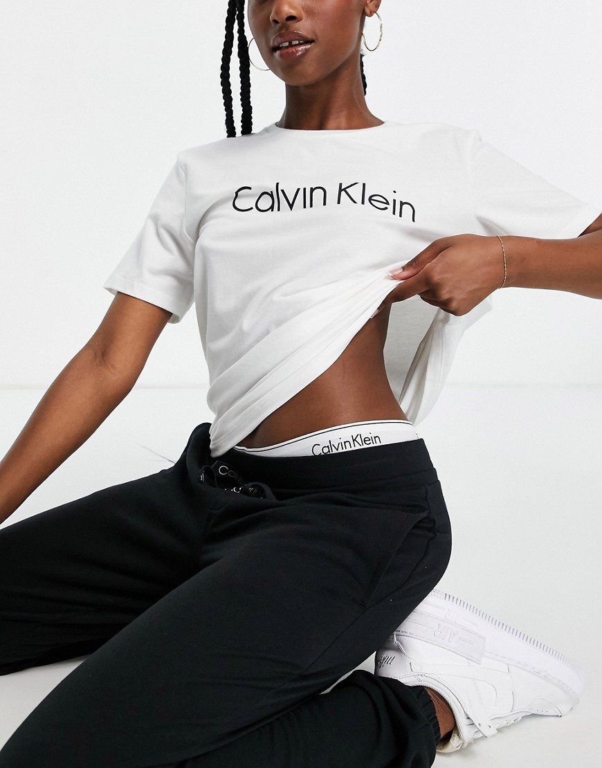 Calvin Klein Eco Cotton logo detail t-shirt in white