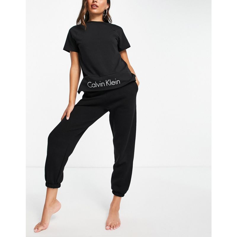 Calvin Klein - Eco Cotton - T-shirt nera con logo