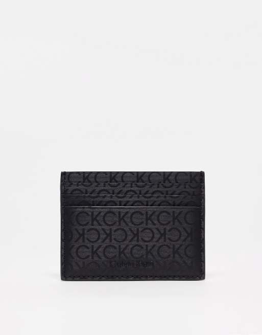 Calvin Klein - Elevated - Portacarte nero con monogramma