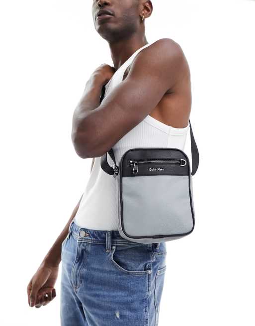 Calvin Klein elevated reporter bag in grey | ASOS