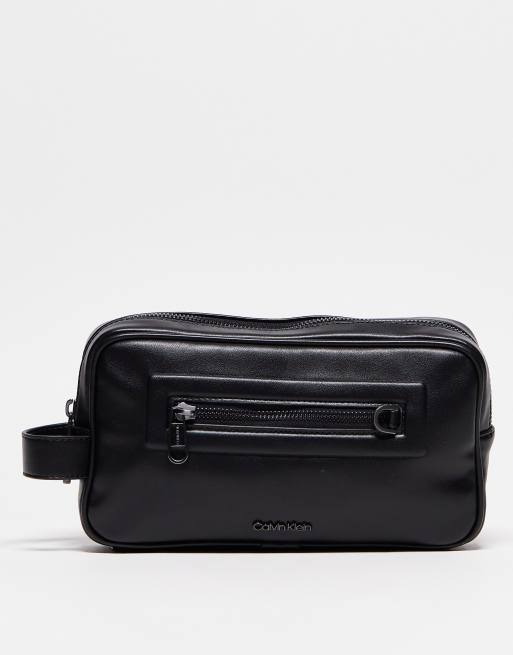 Calvin Klein elevated slim washbag in black | ASOS