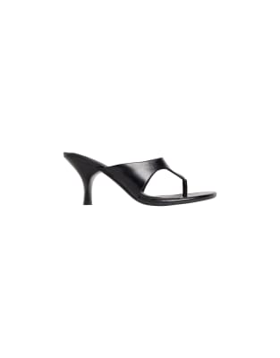  Elisa - leather kitten heel sandals in triple black