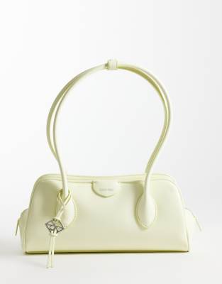 Calvin Klein Emblem Pebble Shoulder Bag In Green