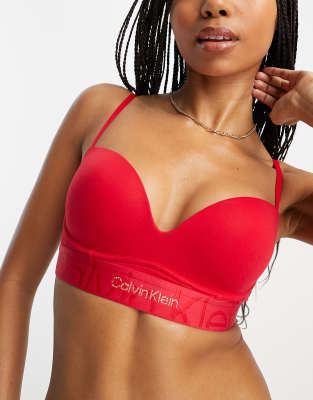 Calvin Klein Padded Bra, Red Grape