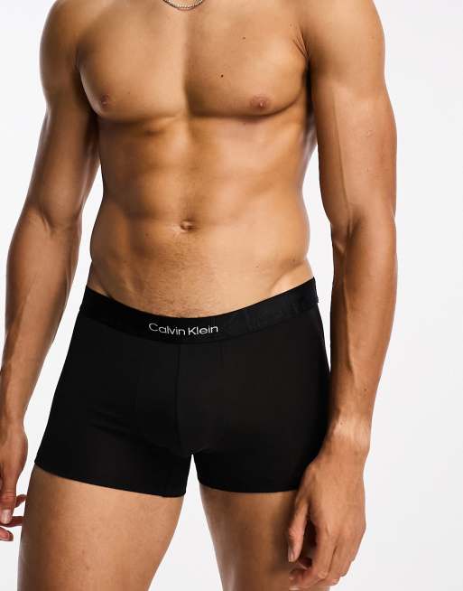 Calvin Klein embossed icon trunk in black