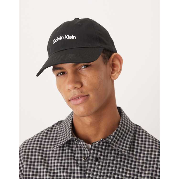 Calvin Klein embroidered logo baseball cap in black