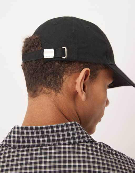 Calvin Klein embroidered logo baseball cap in black, 3 of 3
