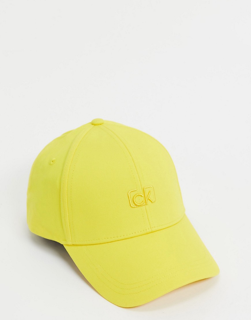 Calvin Klein embroidered logo cap in yellow