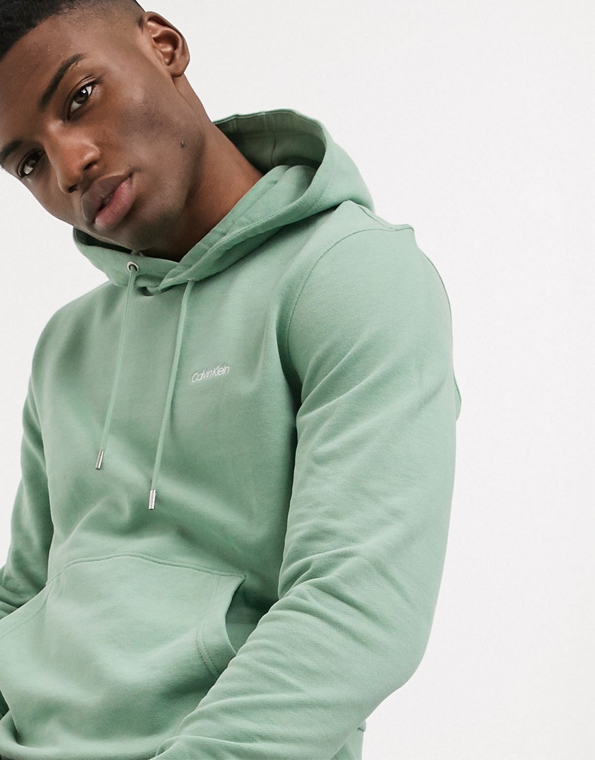 Calvin Klein embroidered logo hoodie in green