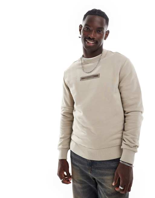 Calvin klein beige sweatshirt best sale