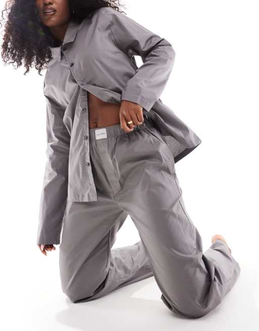 Calvin Klein Ensemble de pyjama à manches longues Gris