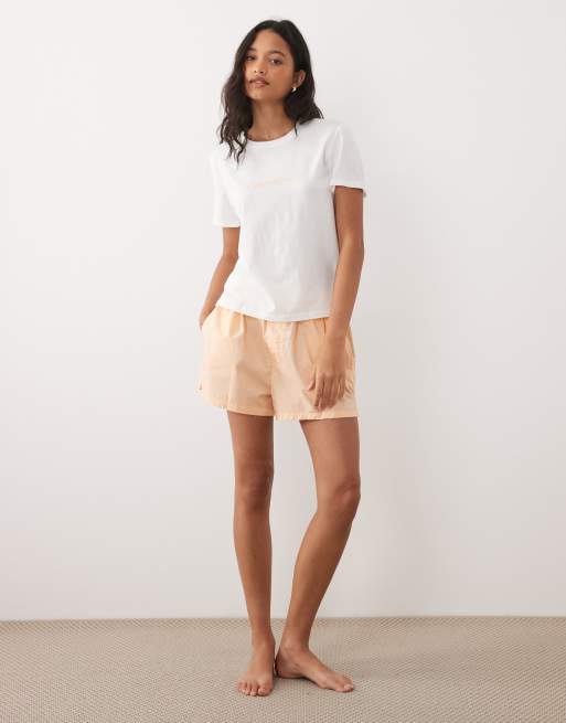 Calvin Klein - Ensemble de pyjama avec t-shirt à logo - Pêche, 2 de 4
