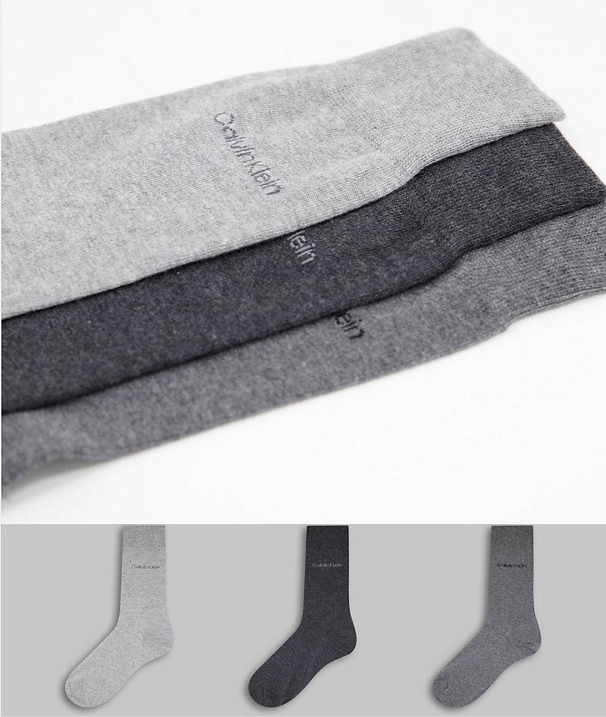 Calvin Klein - Eric - Set van 3 paar sokken met logo in grijze kleuren-Veelkleurig