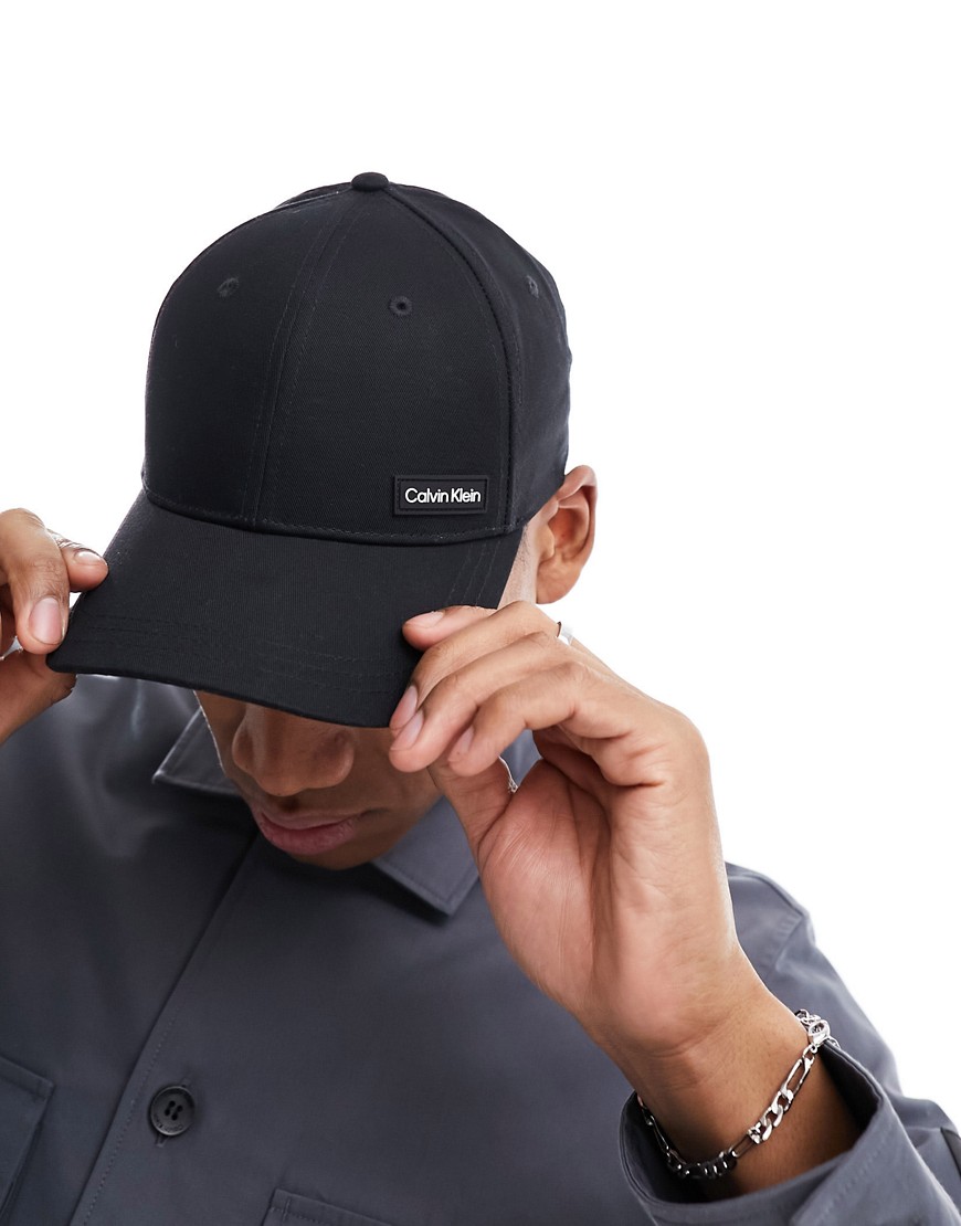 Calvin Klein essential patch baseball cap in black