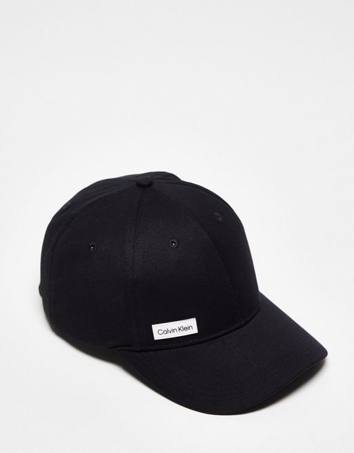 Calvin Klein essential patch logo cap in black | ASOS