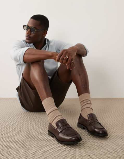 Calvin Klein – Essential – Penny-Loafer aus Leder in Braun - view 1