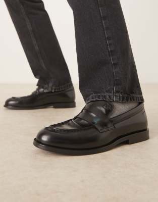 Calvin Klein Essential penny loafers with brand detailing in black