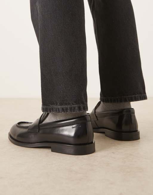 Calvin Klein Essential penny loafers with brand detailing in  display picture 3