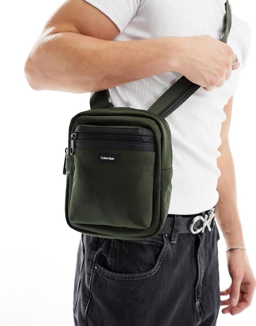 Calvin Klein essential reporter bag in olive green