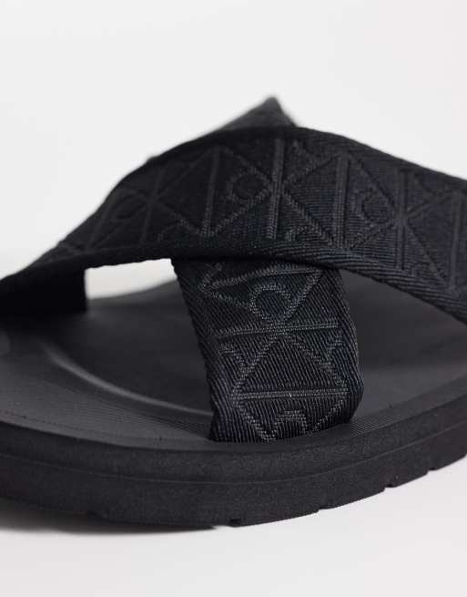 Calvin Klein – Essential – Sandalen in Schwarz mit überkreuzten Riemen, 2 von 4