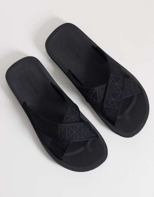 Calvin Klein - Essential - Sandali neri con incrocio, 3 di 4