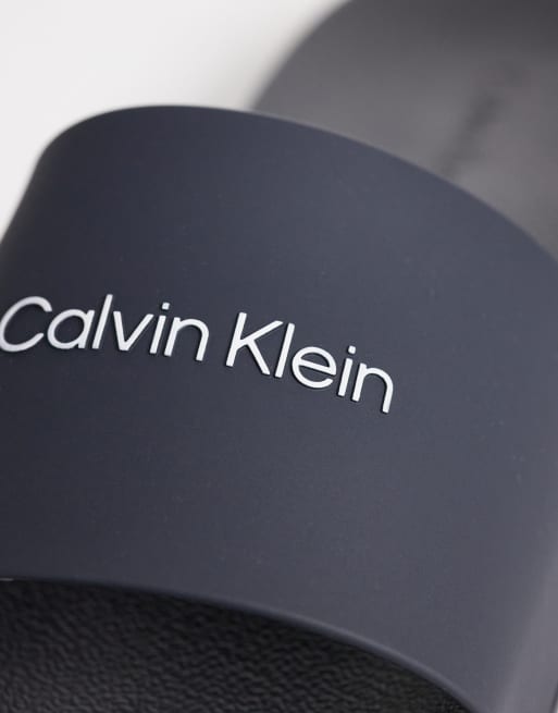 Calvin Klein - Essential - Sliders blu navy con logo, 3 di 4