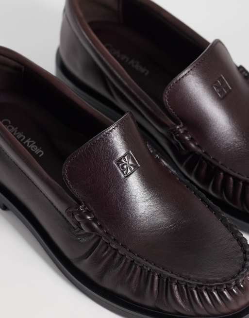 Calvin Klein - Essentials - Loafers van leer in fudge bruin, 4 van 4