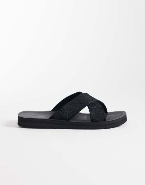 Calvin Klein - Essentials - Sandalen met gekruiste bandjes in zwart - view 1
