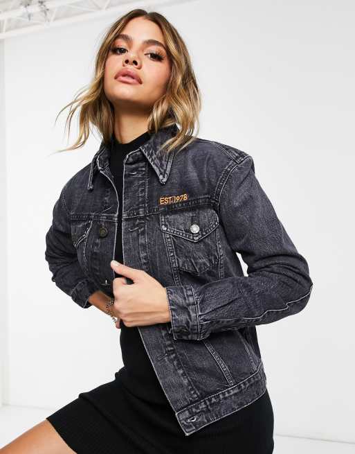 Calvin Klein EST 1978 denim trucker jacket in grey | ASOS