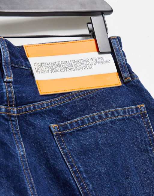 Calvin Klein EST 1978 narrow straight jeans in dark wash blue