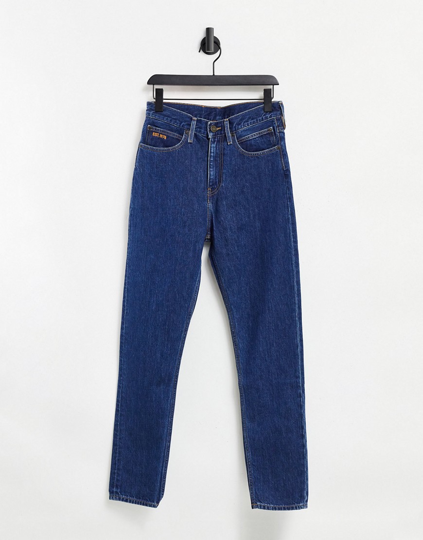 Calvin Klein –EST 1978 – Schmale Straight Jeans mit dunkelblauer Waschung