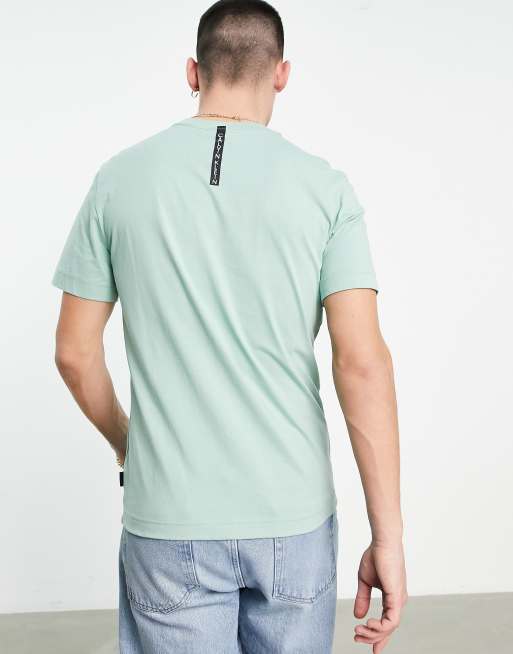 Calvin Klein exclusive to ASOS center logo t-shirt in teal, 4 of 4