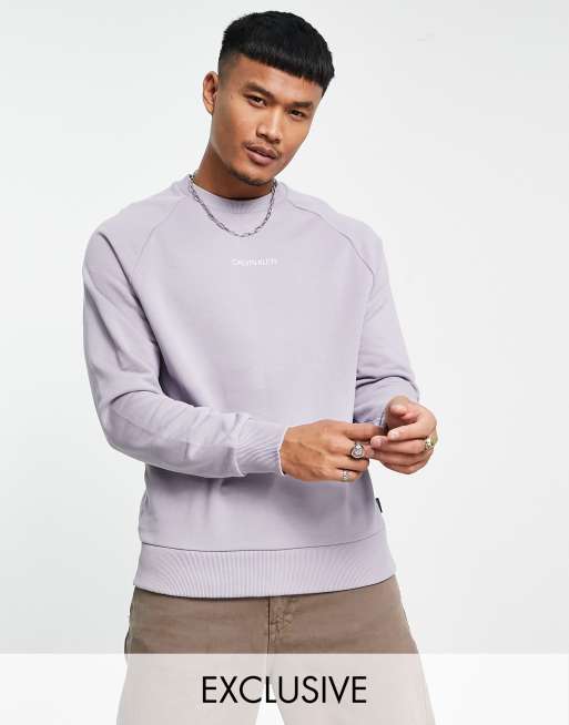 Calvin Klein exclusive to ASOS centre logo sweatshirt in lilac