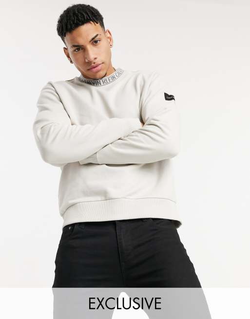 Calvin Klein exclusive to ASOS neck logo relaxed fit sweatshirt in