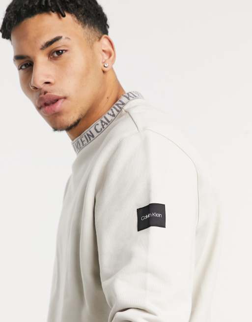 Calvin Klein exclusive to ASOS neck logo relaxed fit sweatshirt in