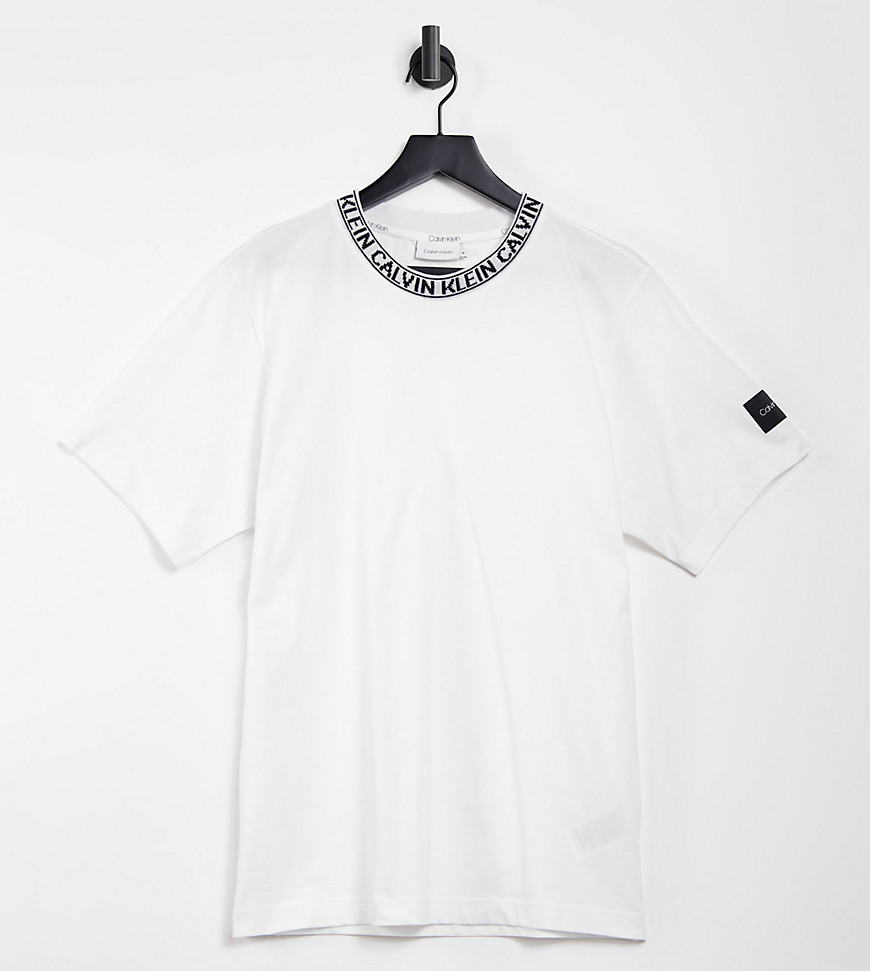 Calvin Klein exclusive to Asos neck logo relaxed fit t-shirt in bright white