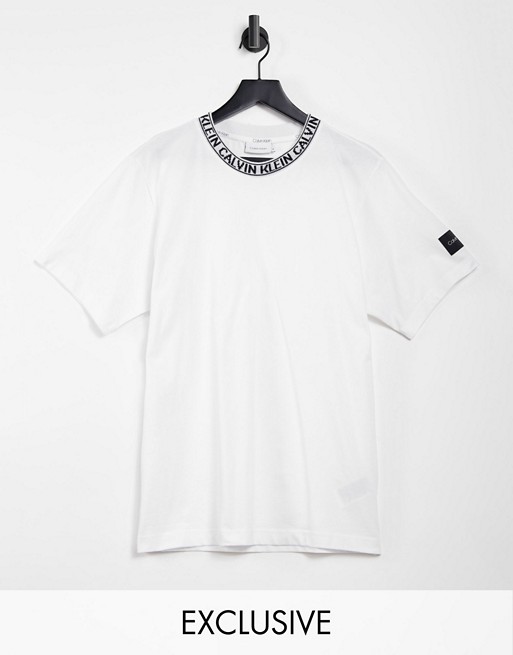 Calvin Klein exclusive to Asos neck logo relaxed fit t-shirt in bright white