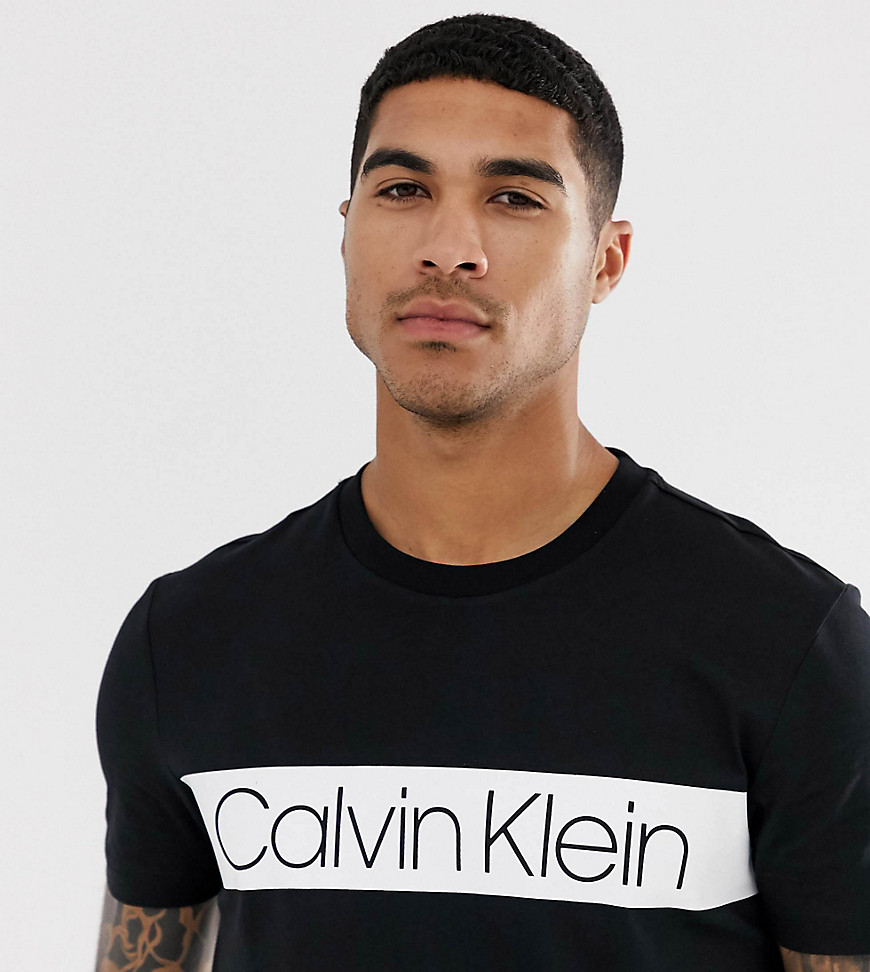Calvin Klein Exclusive to ASOS stripe logo t-shirt in black
