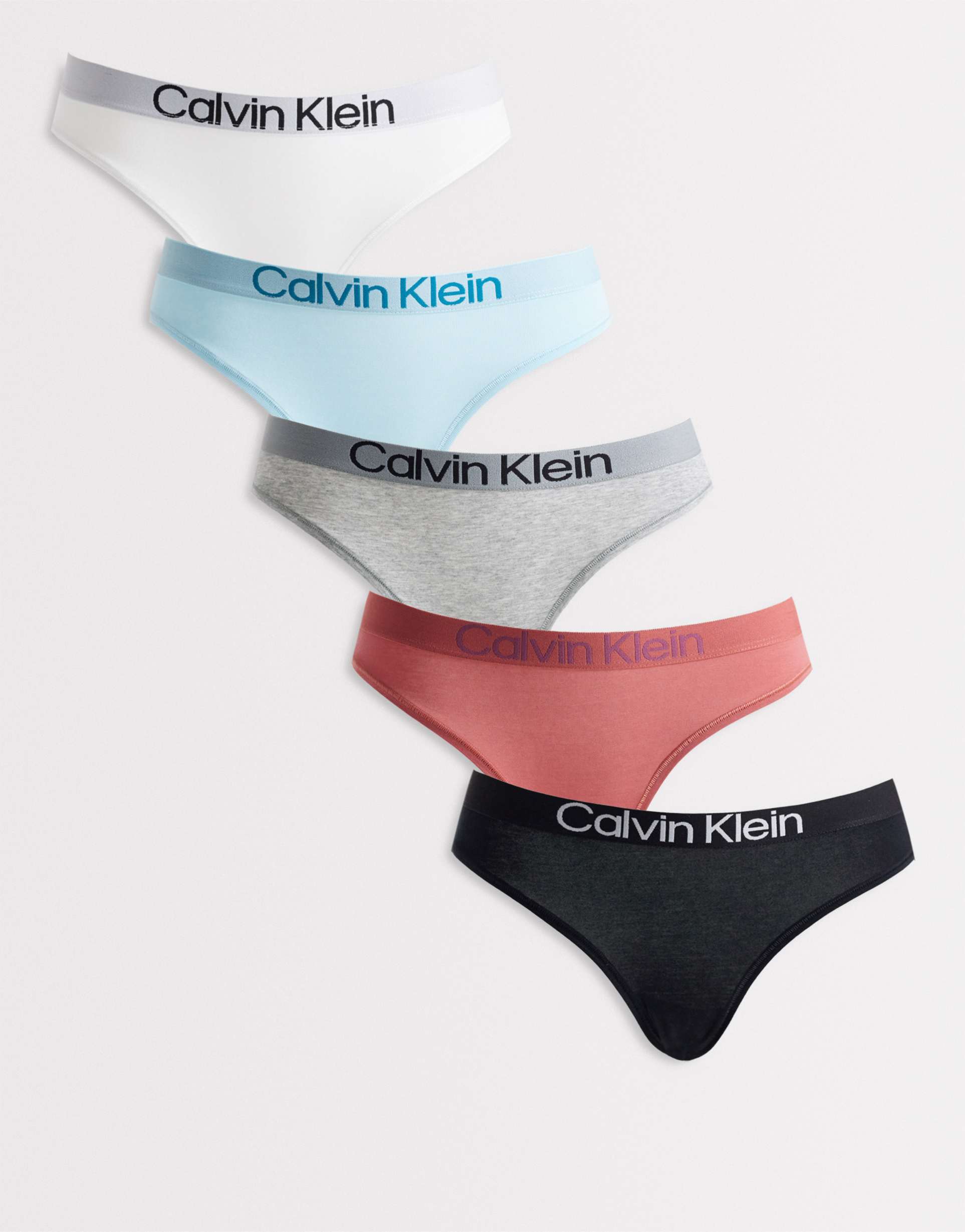 calvin klein extra soft cotton 5 pack briefs in black/red/blue